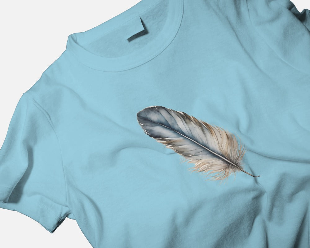 Bohemian Feather Unisex Heavy Cotton Tee - Comfortable, Artistic T-Shirt for Nature Lovers