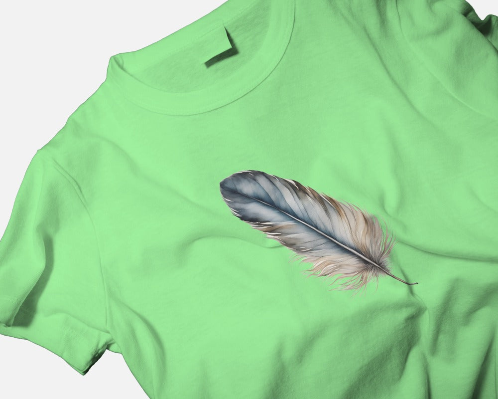 Bohemian Feather Unisex Heavy Cotton Tee - Comfortable, Artistic T-Shirt for Nature Lovers