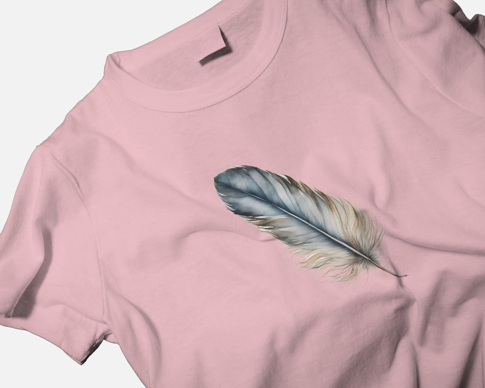 Bohemian Feather Unisex Heavy Cotton Tee - Comfortable, Artistic T-Shirt for Nature Lovers
