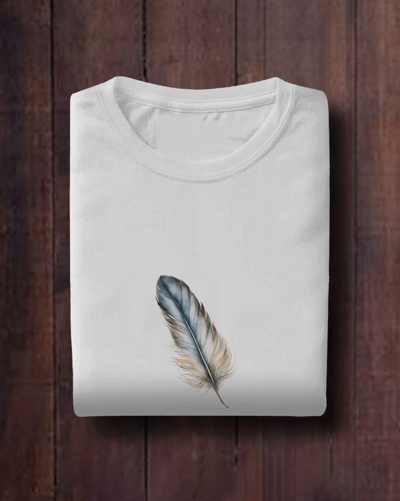 Bohemian Feather Unisex Heavy Cotton Tee - Comfortable, Artistic T-Shirt for Nature Lovers