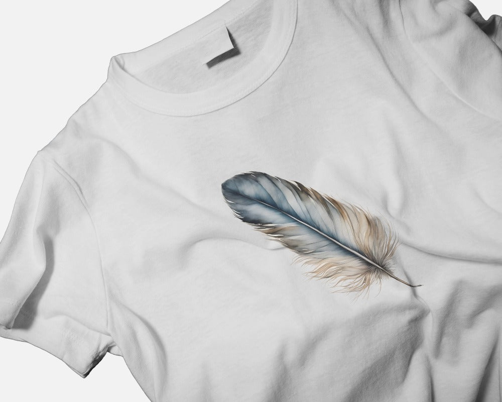 Bohemian Feather Unisex Heavy Cotton Tee - Comfortable, Artistic T-Shirt for Nature Lovers