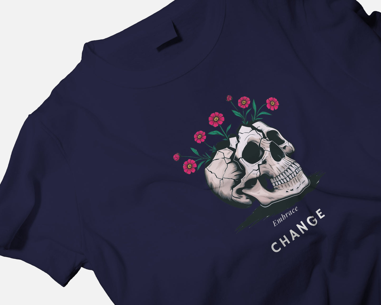 Men Heavy Cotton Tee- Floral Skull Design Exclusive Edition