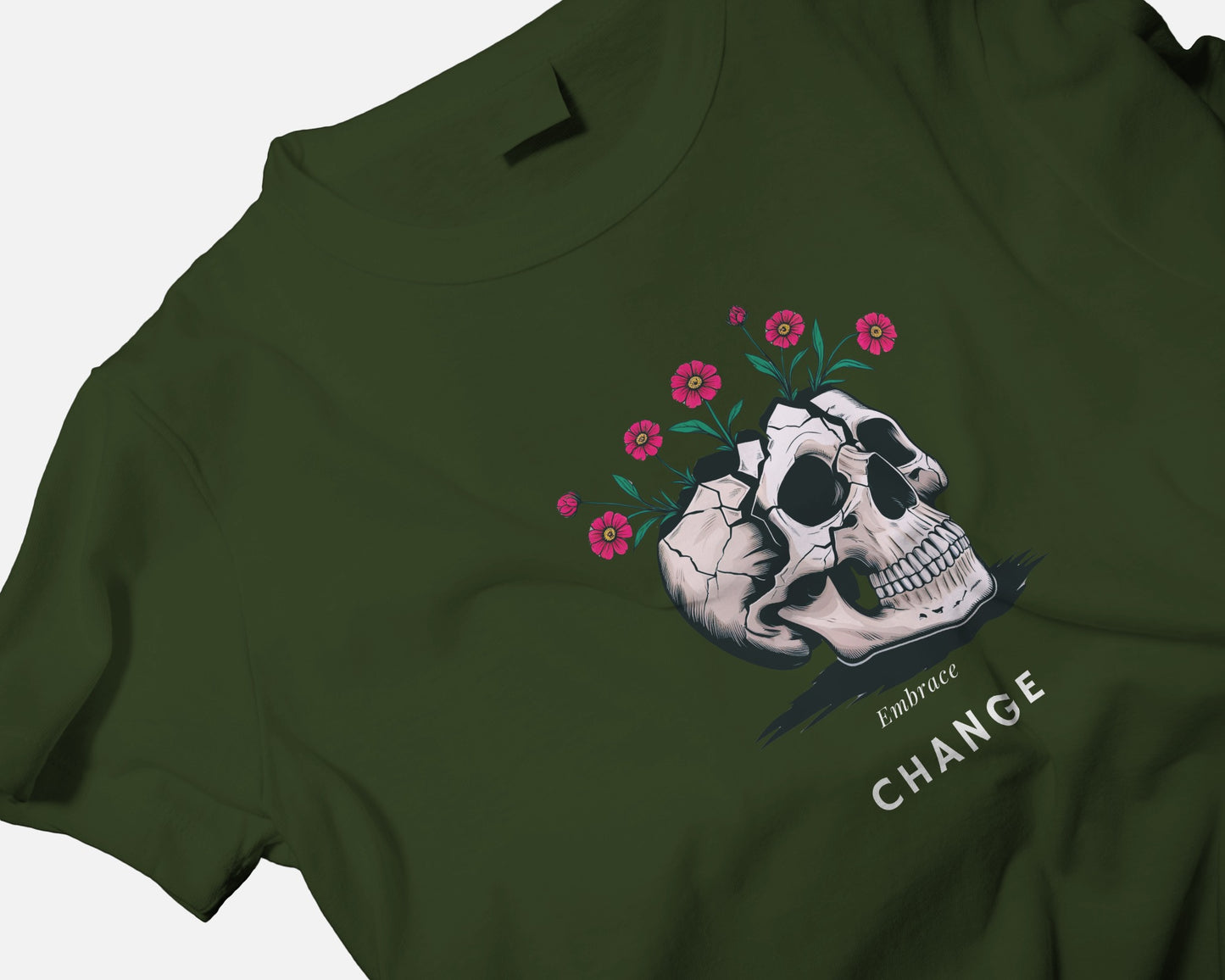 Men Heavy Cotton Tee- Floral Skull Design Exclusive Edition
