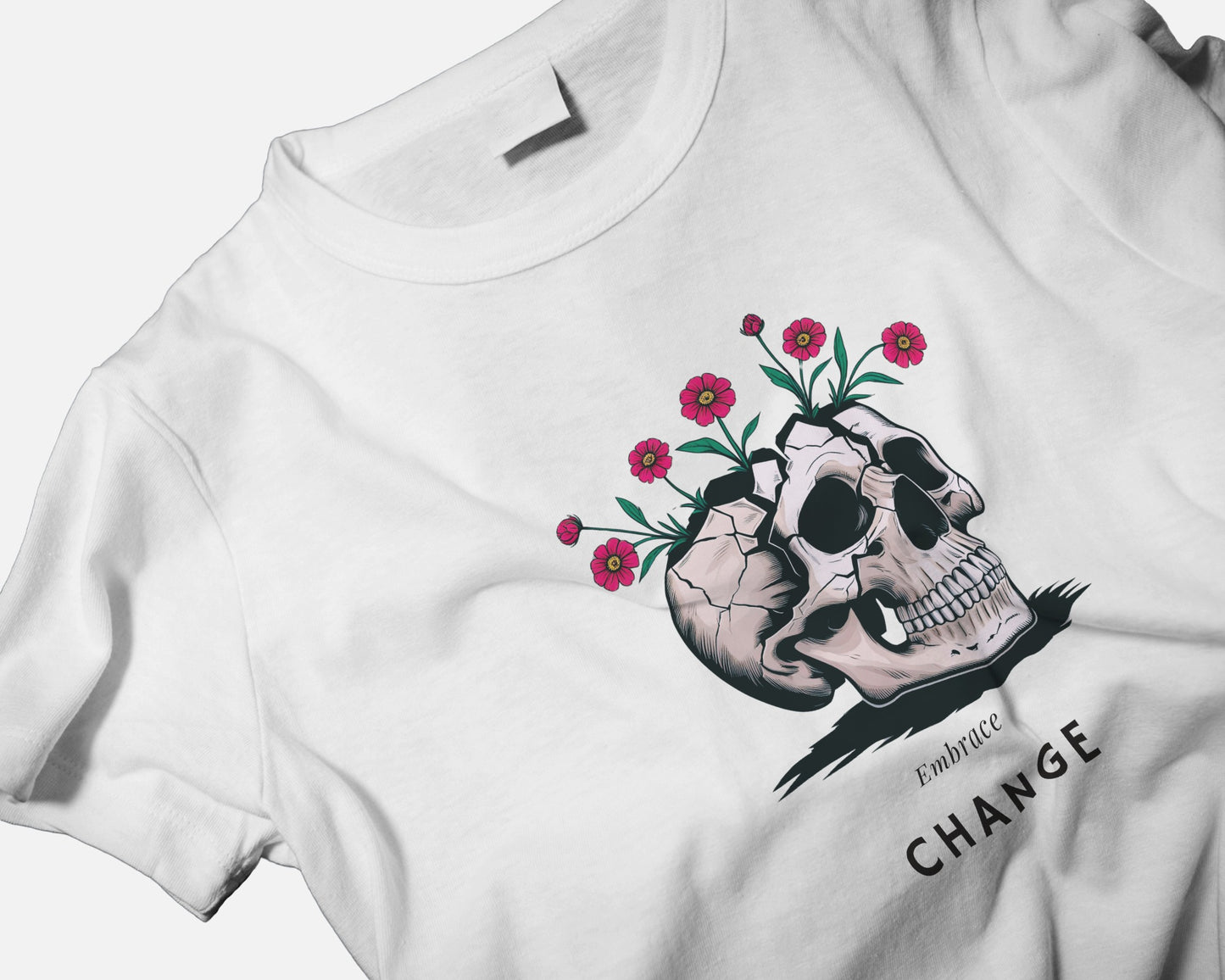 Men Heavy Cotton Tee- Floral Skull Design Exclusive Edition