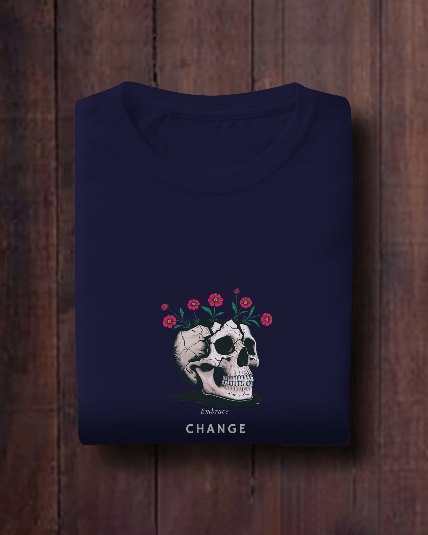 Men Heavy Cotton Tee- Floral Skull Design Exclusive Edition