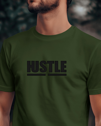 Hustle Men Heavy Cotton Tee - Motivational T-Shirt for Entrepreneurs