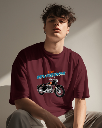 Men Heavy Cotton Tee - Classic Motorcycle Graphic T-Shirt