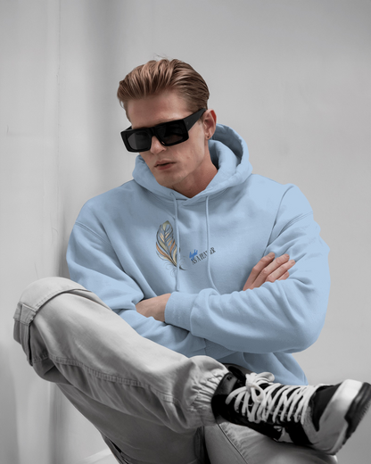 Inspirational Feather Men Heavy Blend  Hoodie- Exclusive Minimal Design