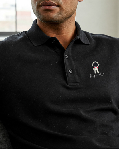 Astronaut RaymaxUS Men's Piqué Polo T-Shirt - Explore the Cosmos in Style