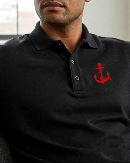 RaymaxUS Anchor NY Men's Piqué Polo - Casual Comfort