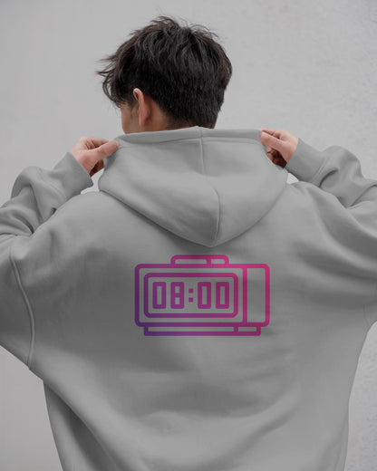 Retro Alarm Clock Men's Back Design Heavy Blend™ Hoodie