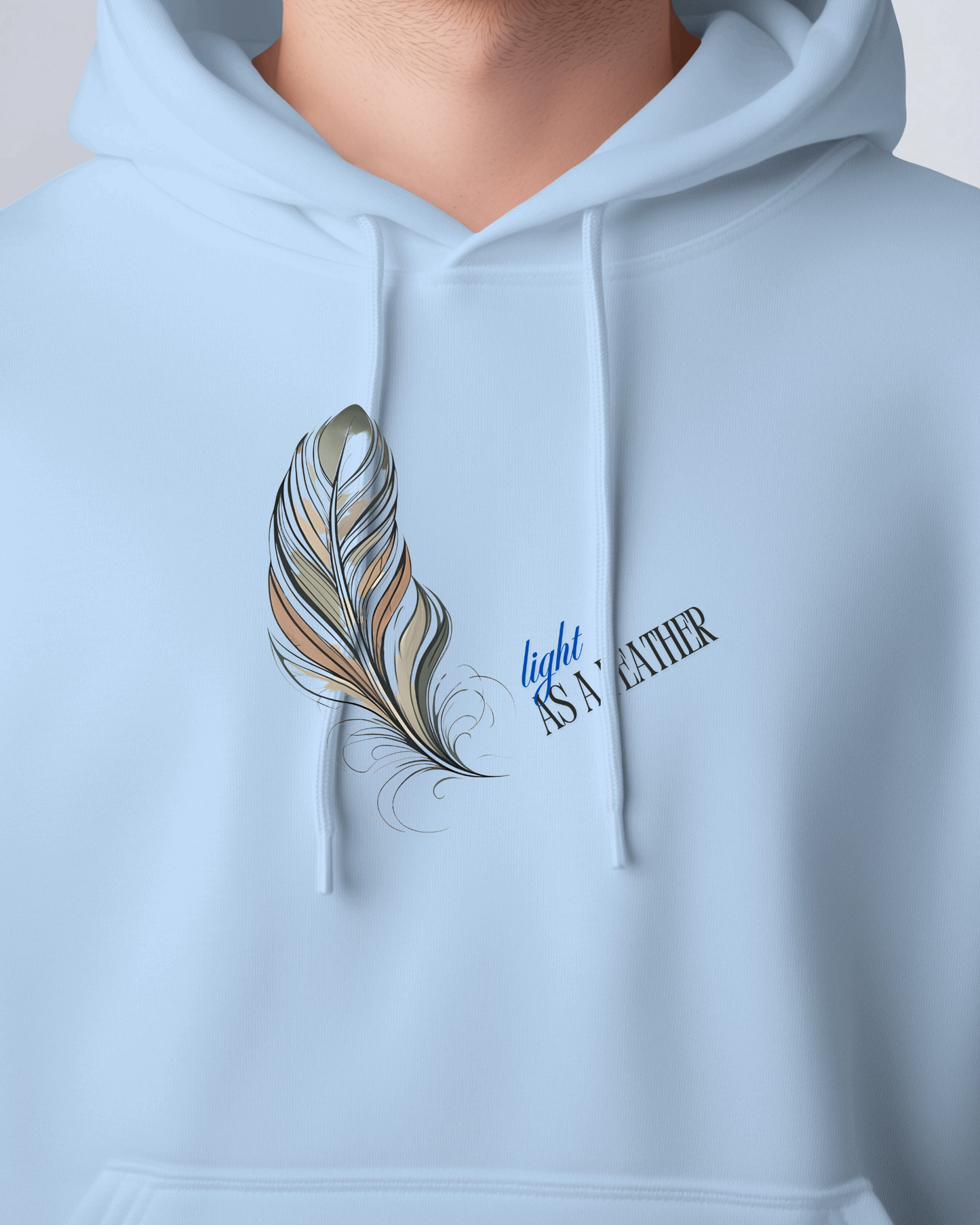 Inspirational Feather Men Heavy Blend  Hoodie- Exclusive Minimal Design