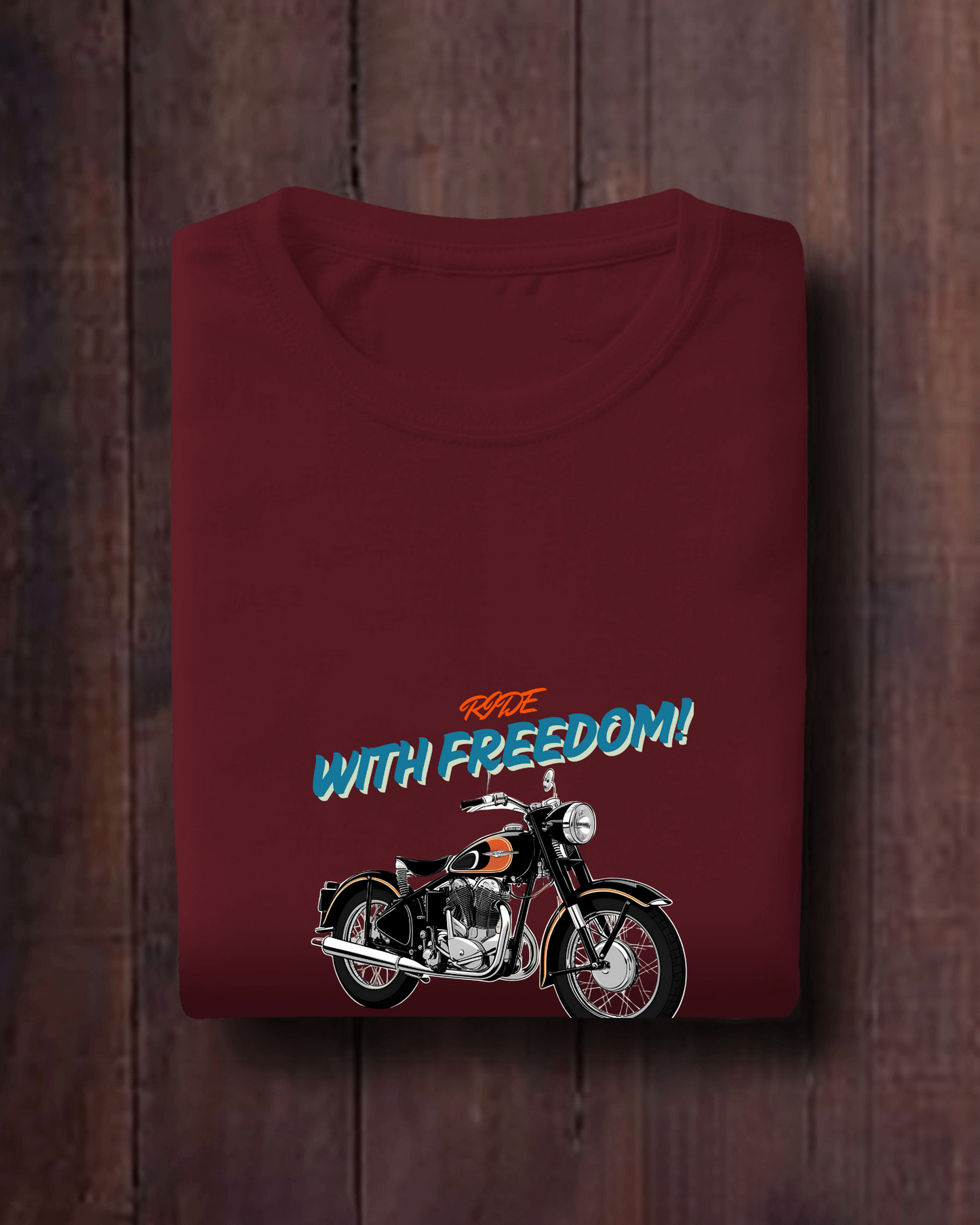 Men Heavy Cotton Tee - Classic Motorcycle Graphic T-Shirt