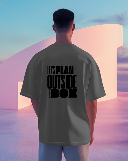 Let's Plan Outside the Box Men Heavy Cotton Tee - Motivational Graphic T-Shirt for Creative Thinkers