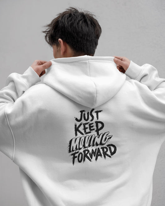 Inspirational Men's Heavy Blend™ Hoodie - 'Just Keep Moving Forward'