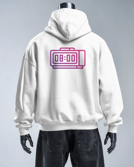 Retro Alarm Clock Men's Back Design Heavy Blend™ Hoodie