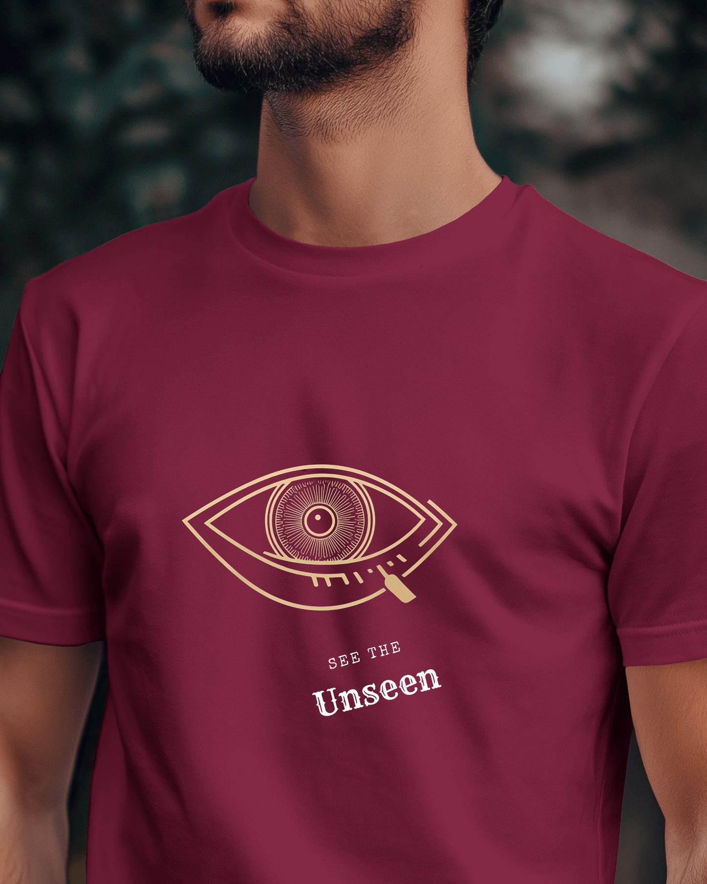 Men Exclusive Heavy Cotton Tee - See the Unseen Visionary Graphic T-Shirt