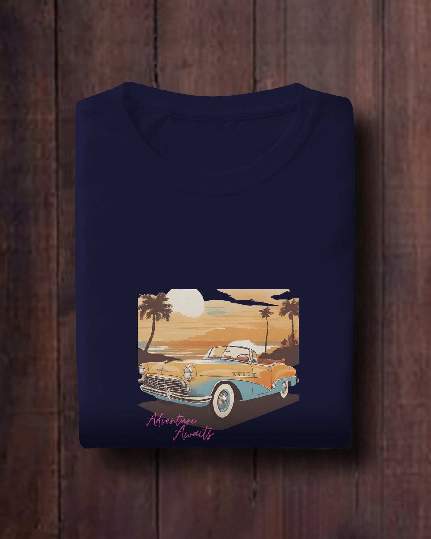 Men Summer Heavy Cotton Tee- Retro Sunset Adventure Awaits Exclusive T-Shirt