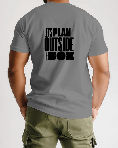 Let's Plan Outside the Box Men Heavy Cotton Tee - Motivational Graphic T-Shirt for Creative Thinkers