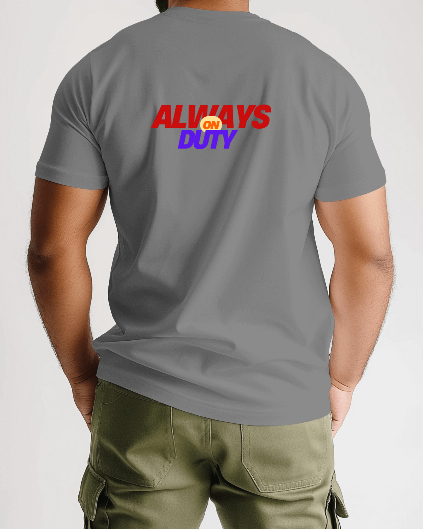 Always on Duty Men Heavy Cotton Tee - Casual Comfort for Everyday Heroes