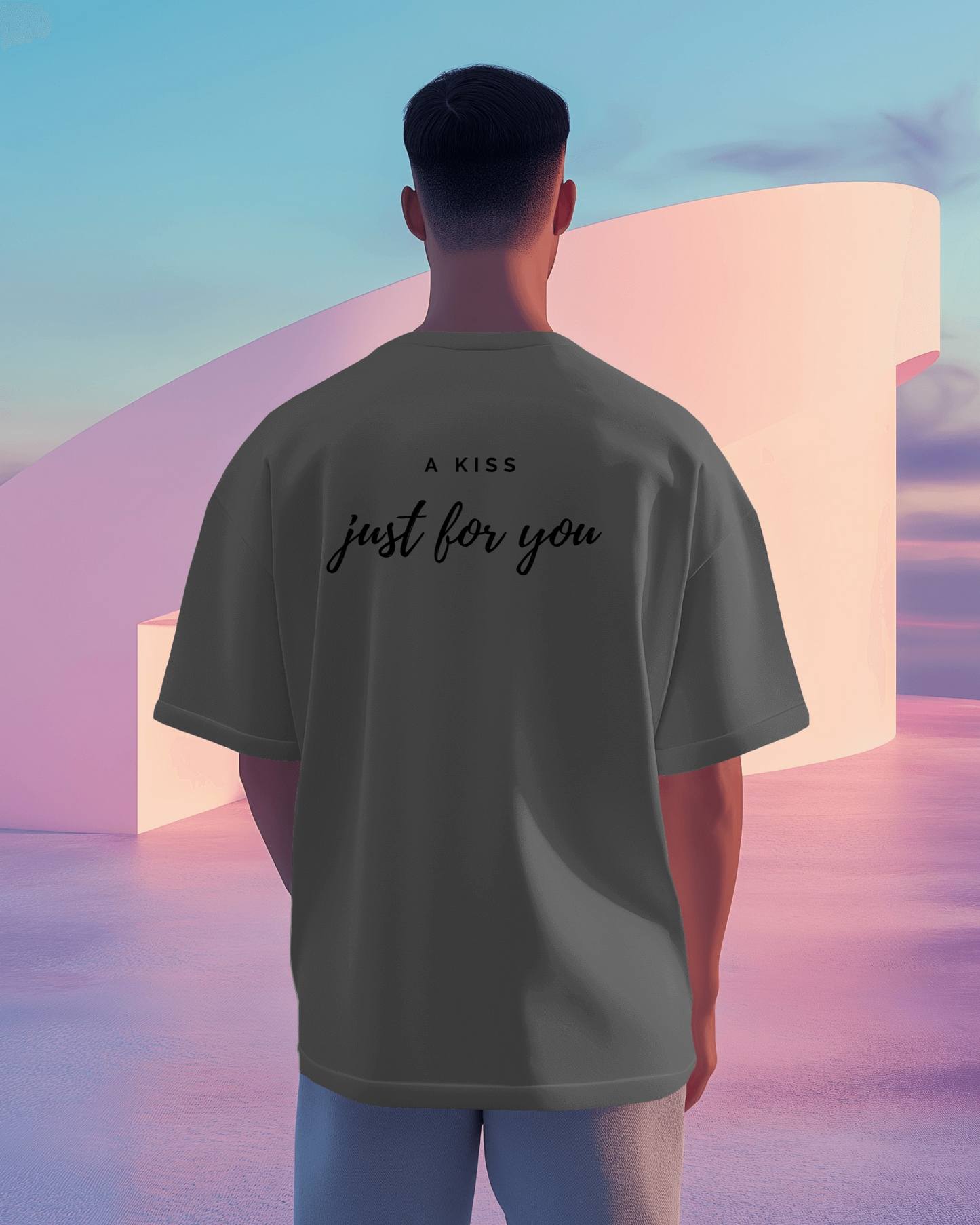 Love Note Men Heavy Cotton Tee - "A Kiss Just for You" Exclusives By RaymaxUS