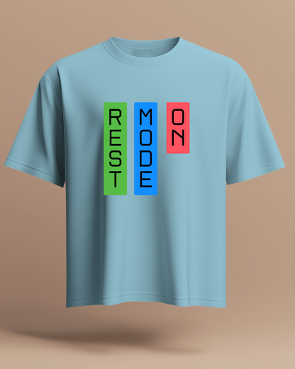 Rest Mode On Men Heavy Cotton Tee - Comfortable Relaxation T-Shirt