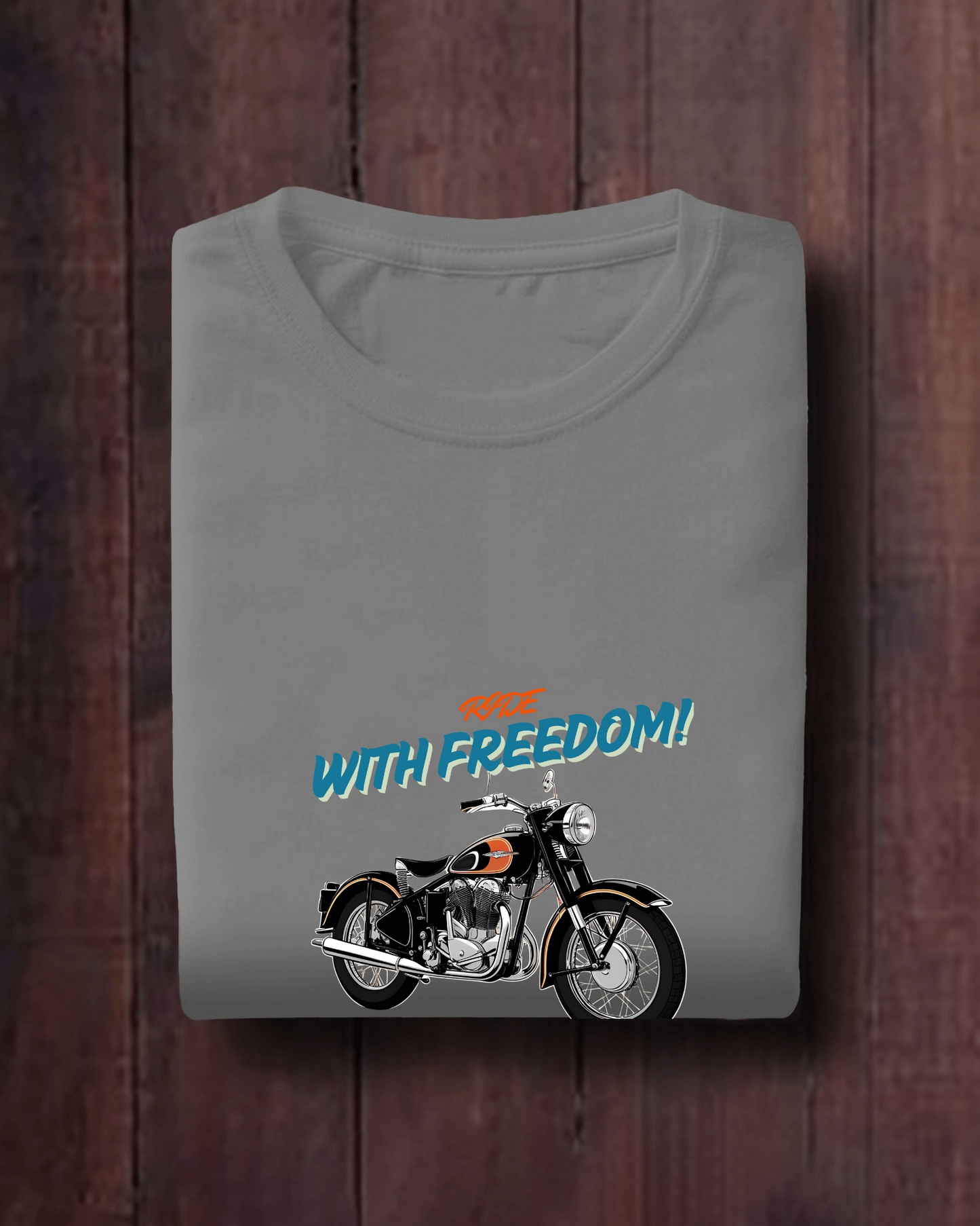 Men Heavy Cotton Tee - Classic Motorcycle Graphic T-Shirt