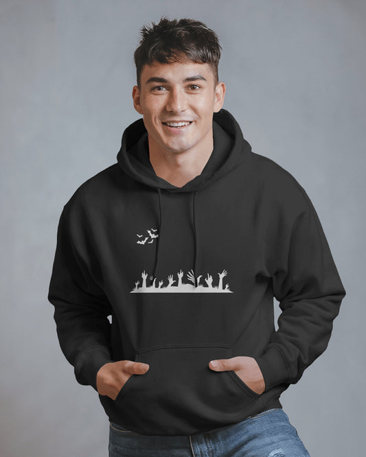 Halloween Themed Men Heavy Blend Hoodie with Spooky Design