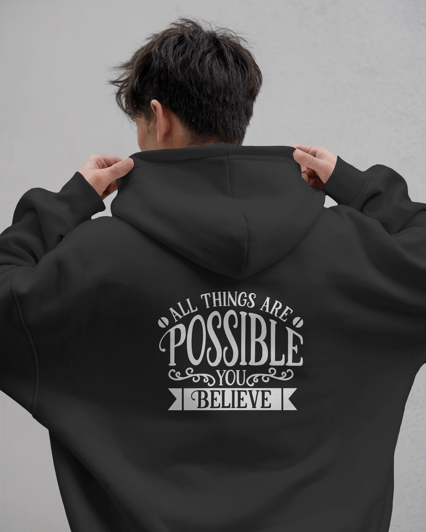 Inspirational Men's Hoodie- 'All Things Are Possible'