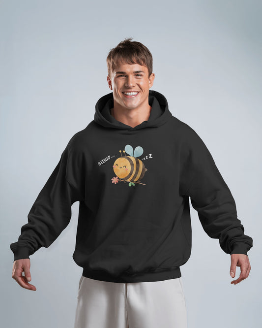 Cute Bee Design - Men's Heavy Blend Hoodie with Floral Design
