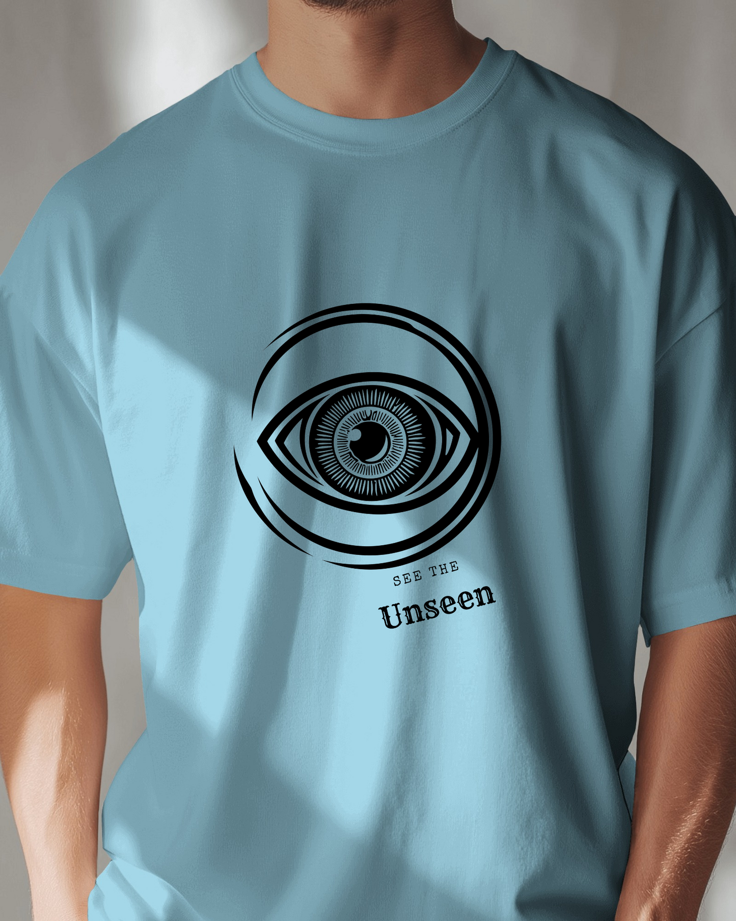 Men Exclusive Heavy Cotton Tee - See the Unseen Visionary Graphic T-Shirt