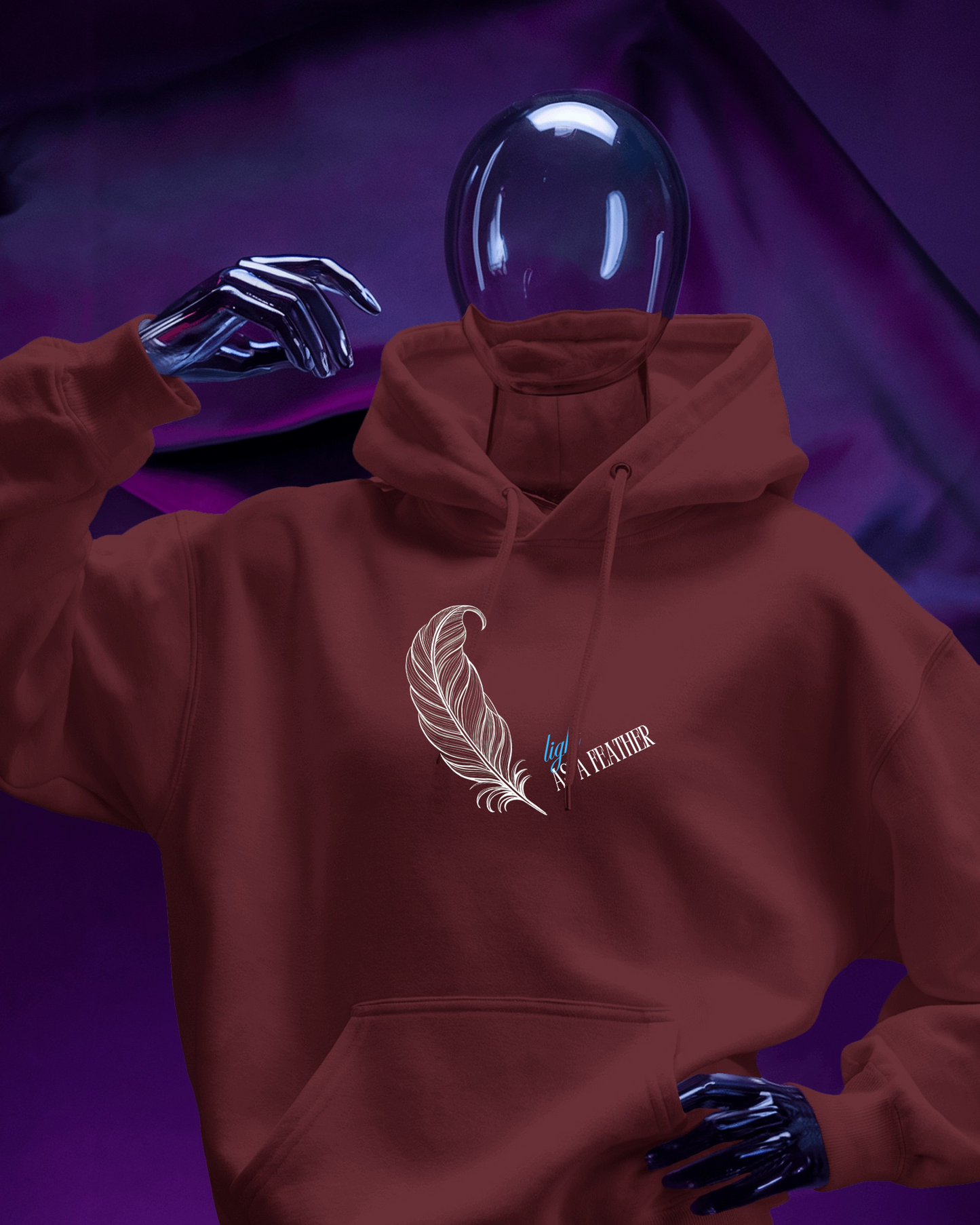 Inspirational Feather Men Heavy Blend  Hoodie- Exclusive Minimal Design