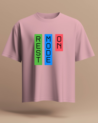 Rest Mode On Men Heavy Cotton Tee - Comfortable Relaxation T-Shirt