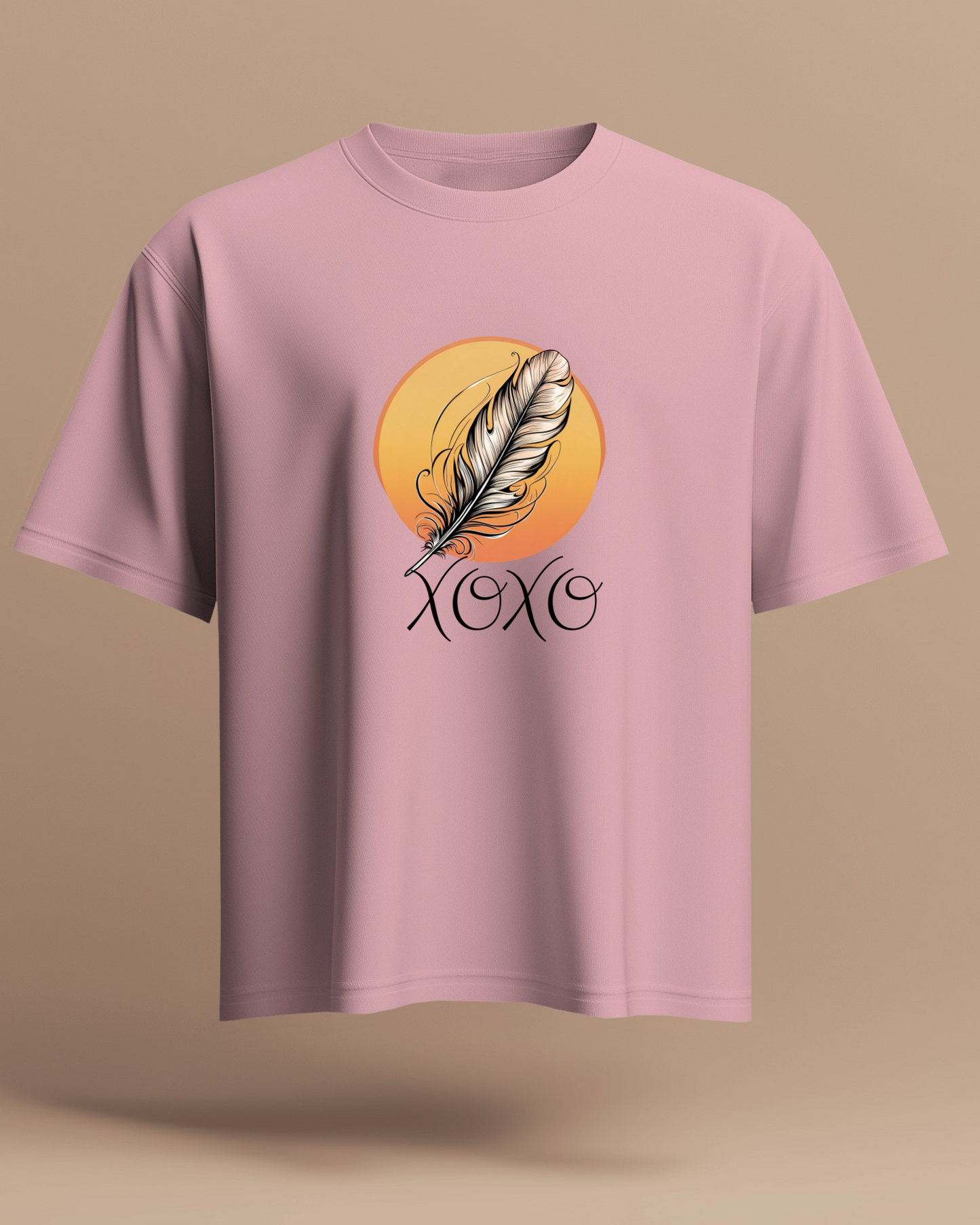 XOXO Feather Men Heavy Cotton Tee - Perfect for Casual Outings and Cozy Days