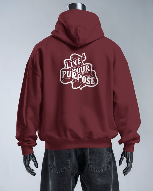 Live Your Purpose Men's Hoodie- Cozy and Inspirational Apparel
