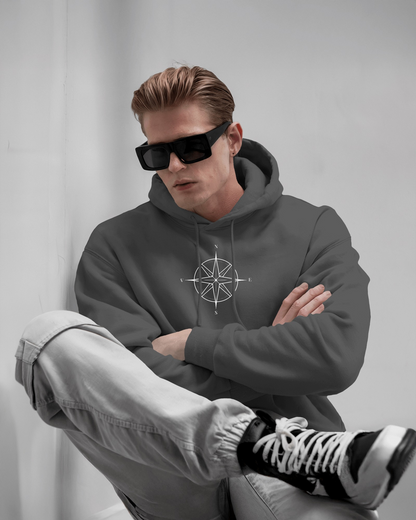 Compass Graphic Men Hoodie - Adventure Awaits Exclusives