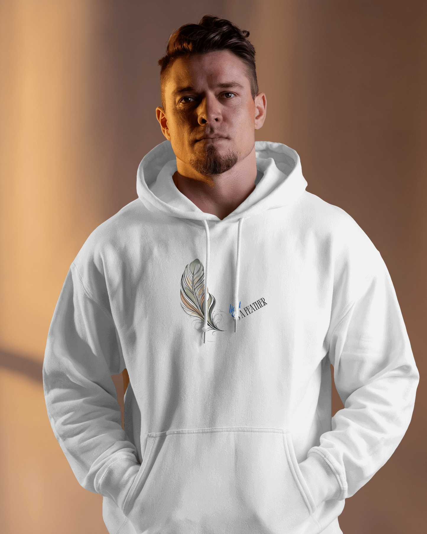 Inspirational Feather Men Heavy Blend  Hoodie- Exclusive Minimal Design