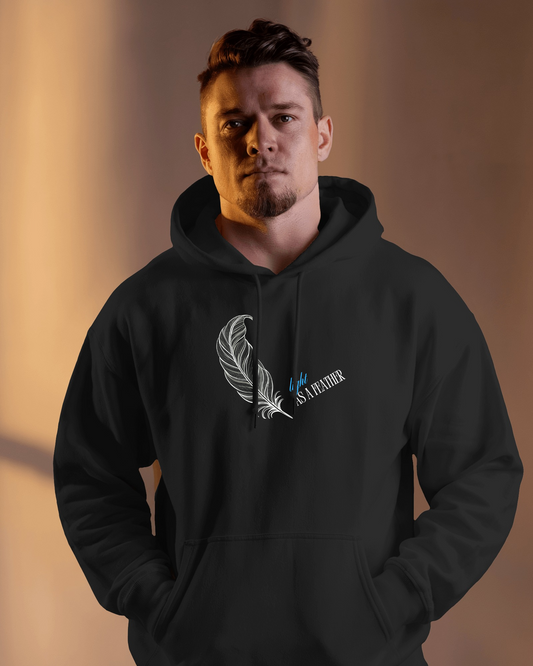 Inspirational Feather Men Heavy Blend  Hoodie- Exclusive Minimal Design