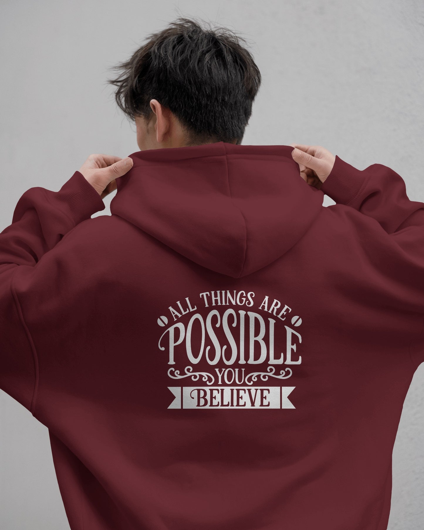 Inspirational Men's Hoodie- 'All Things Are Possible'