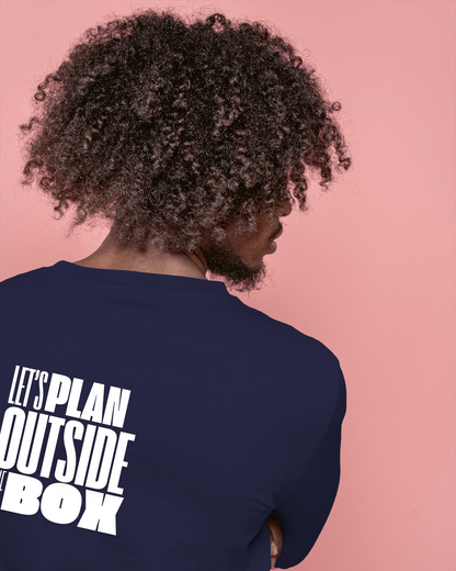 Let's Plan Outside the Box Men Heavy Cotton Tee - Motivational Graphic T-Shirt for Creative Thinkers