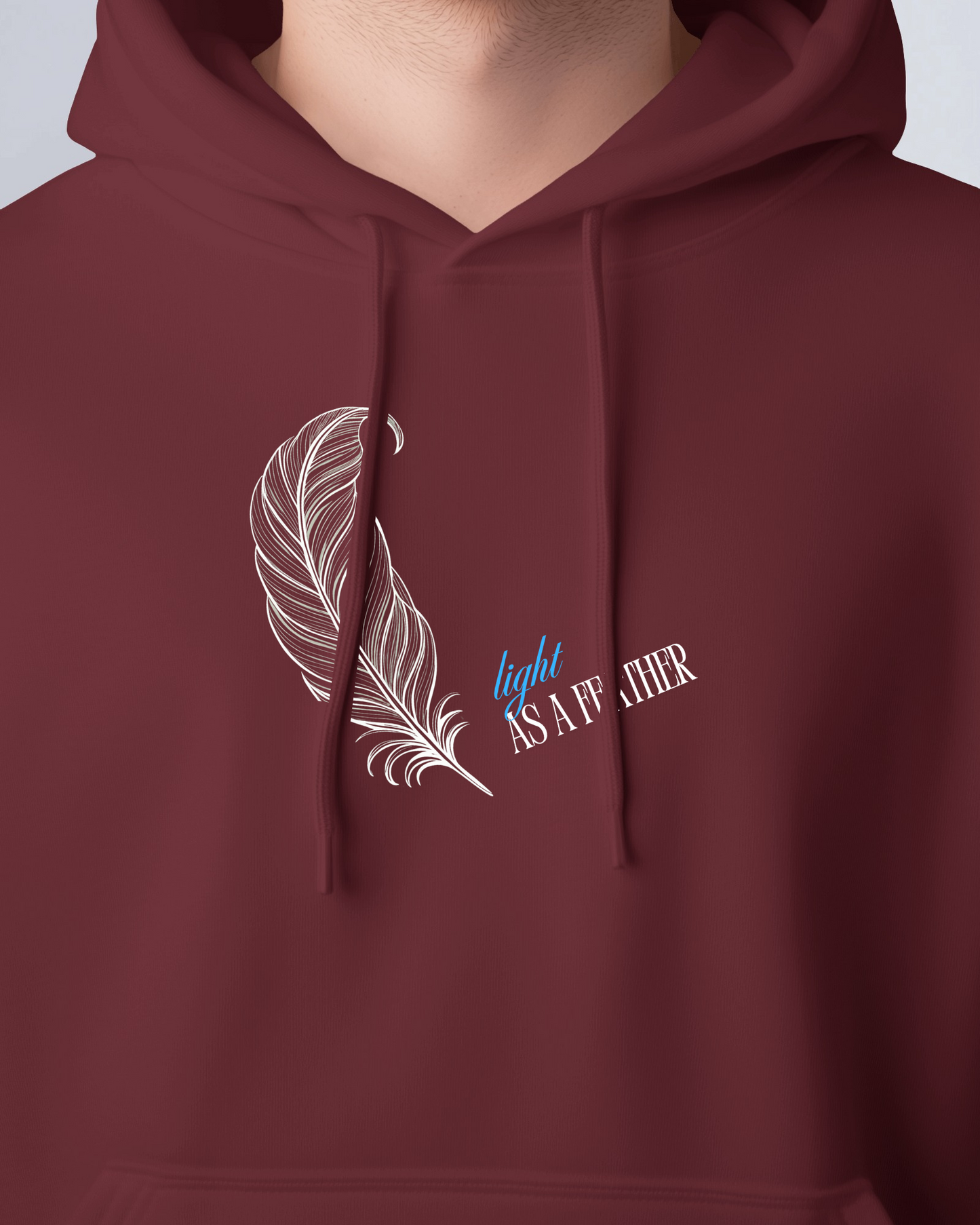 Inspirational Feather Men Heavy Blend  Hoodie- Exclusive Minimal Design