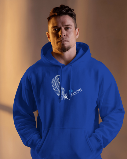 Inspirational Feather Men Heavy Blend  Hoodie- Exclusive Minimal Design