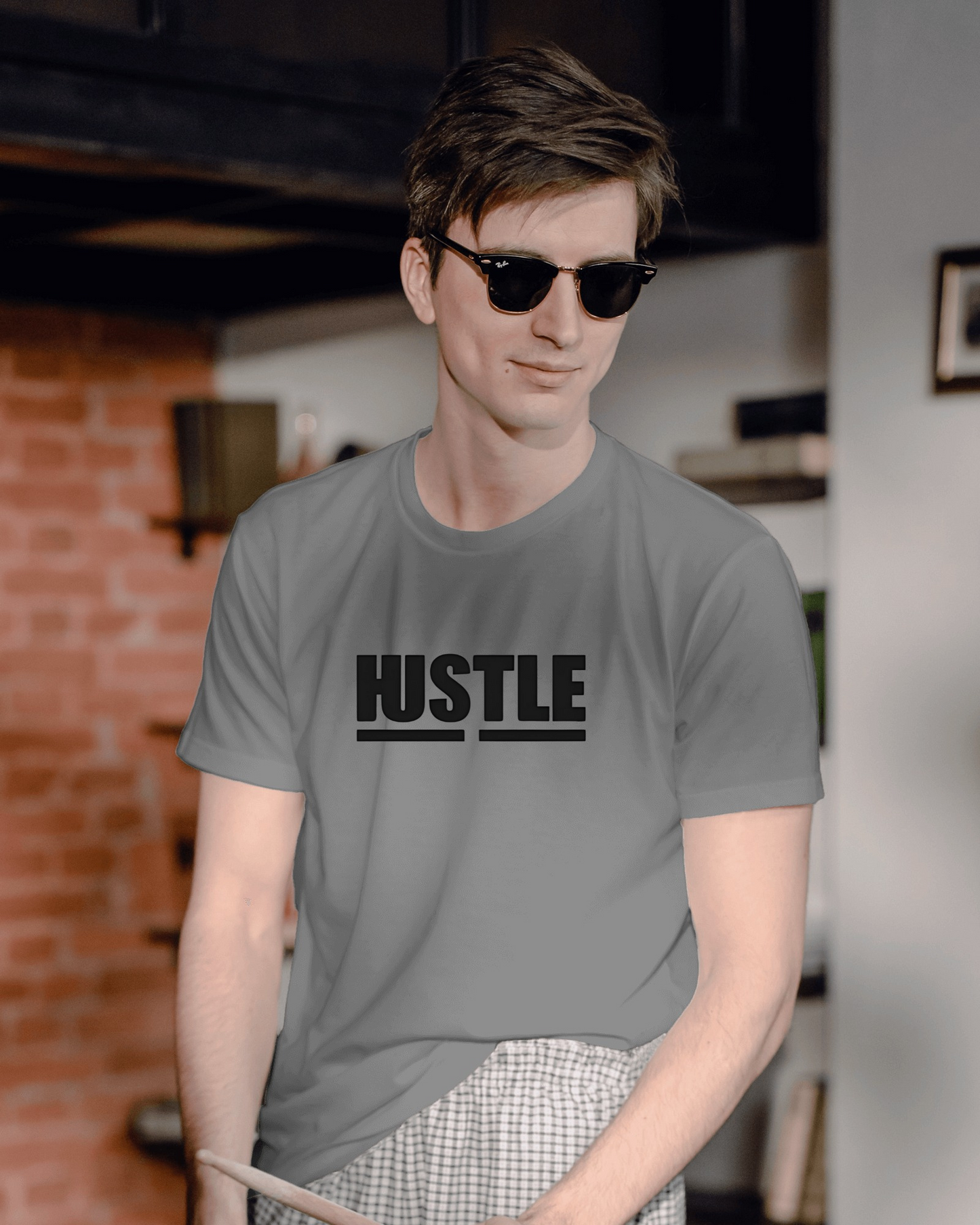 Hustle Men Heavy Cotton Tee - Motivational T-Shirt for Entrepreneurs