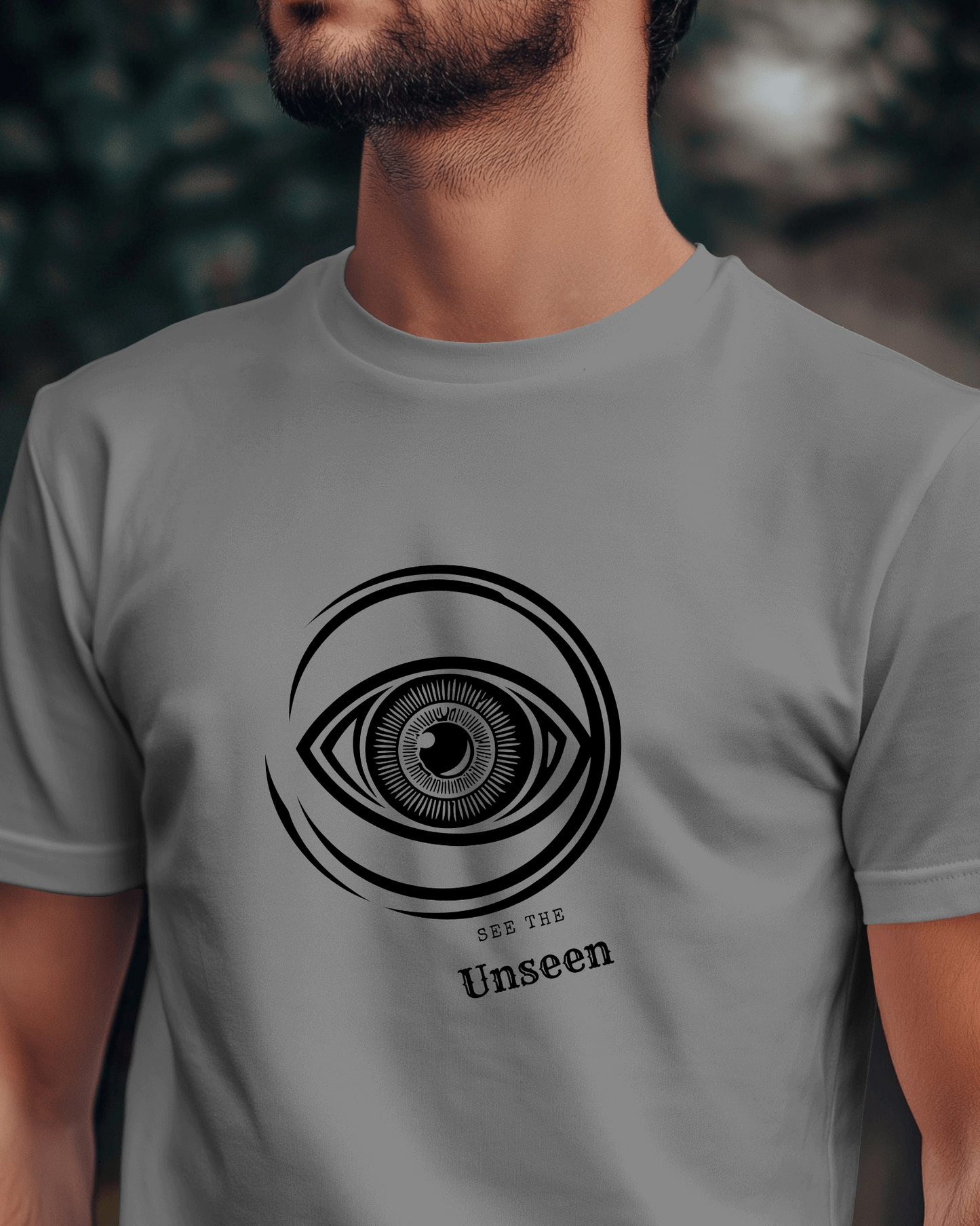 Men Exclusive Heavy Cotton Tee - See the Unseen Visionary Graphic T-Shirt