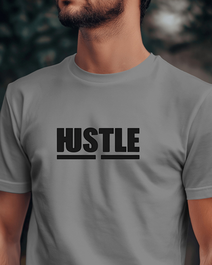 Hustle Men Heavy Cotton Tee - Motivational T-Shirt for Entrepreneurs