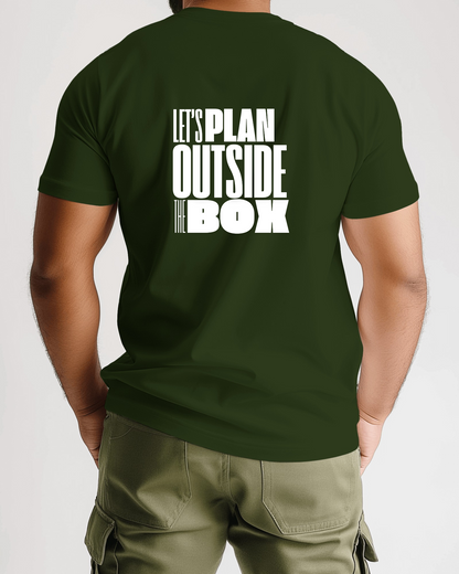 Let's Plan Outside the Box Men Heavy Cotton Tee - Motivational Graphic T-Shirt for Creative Thinkers