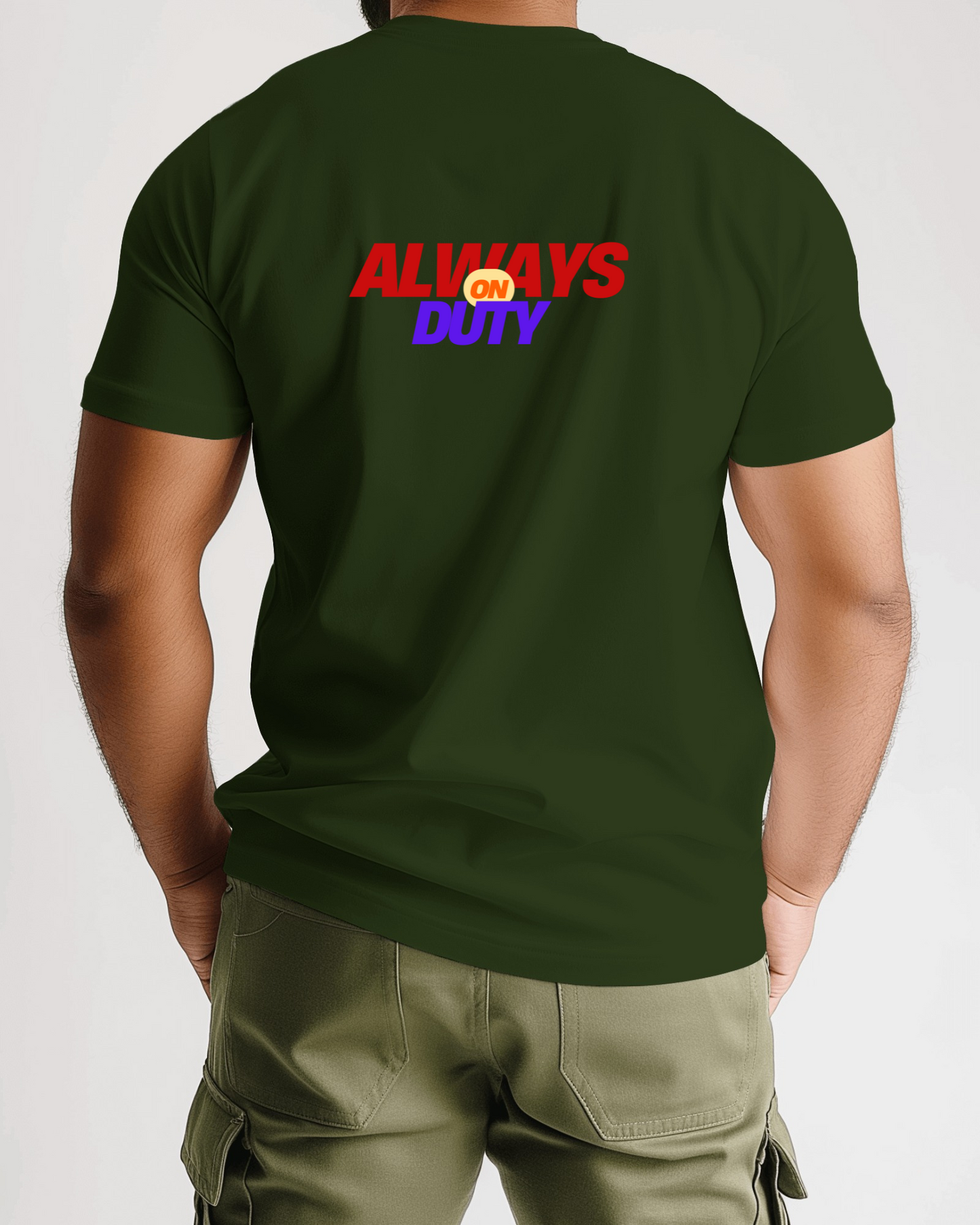 Always on Duty Men Heavy Cotton Tee - Casual Comfort for Everyday Heroes