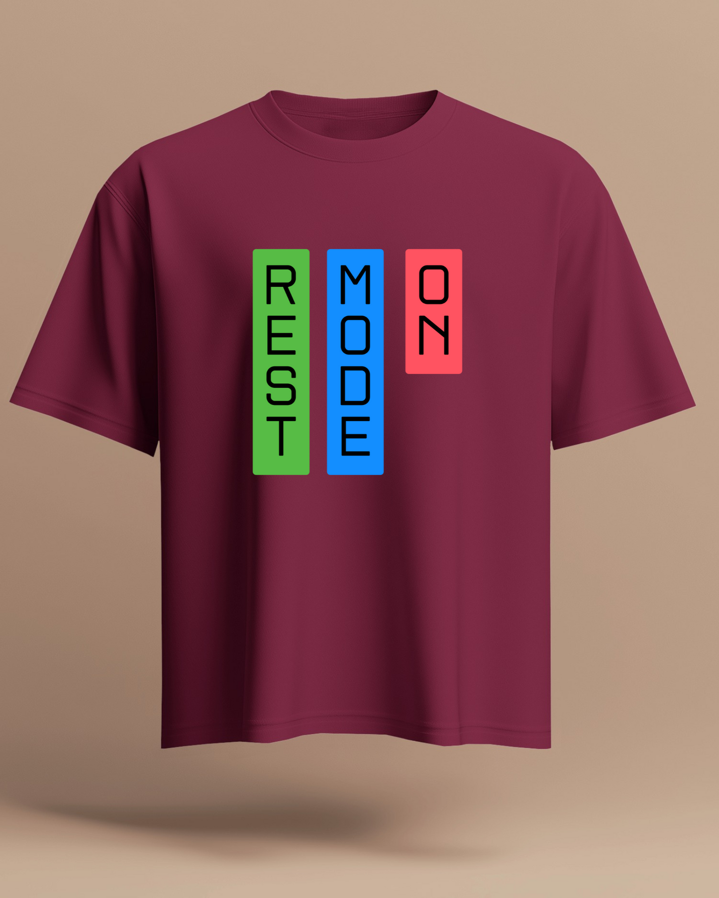 Rest Mode On Men Heavy Cotton Tee - Comfortable Relaxation T-Shirt