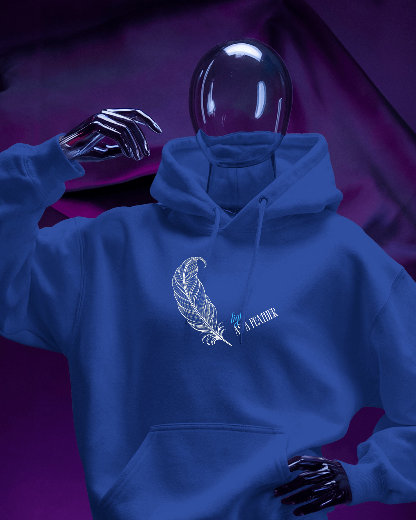 Inspirational Feather Men Heavy Blend  Hoodie- Exclusive Minimal Design