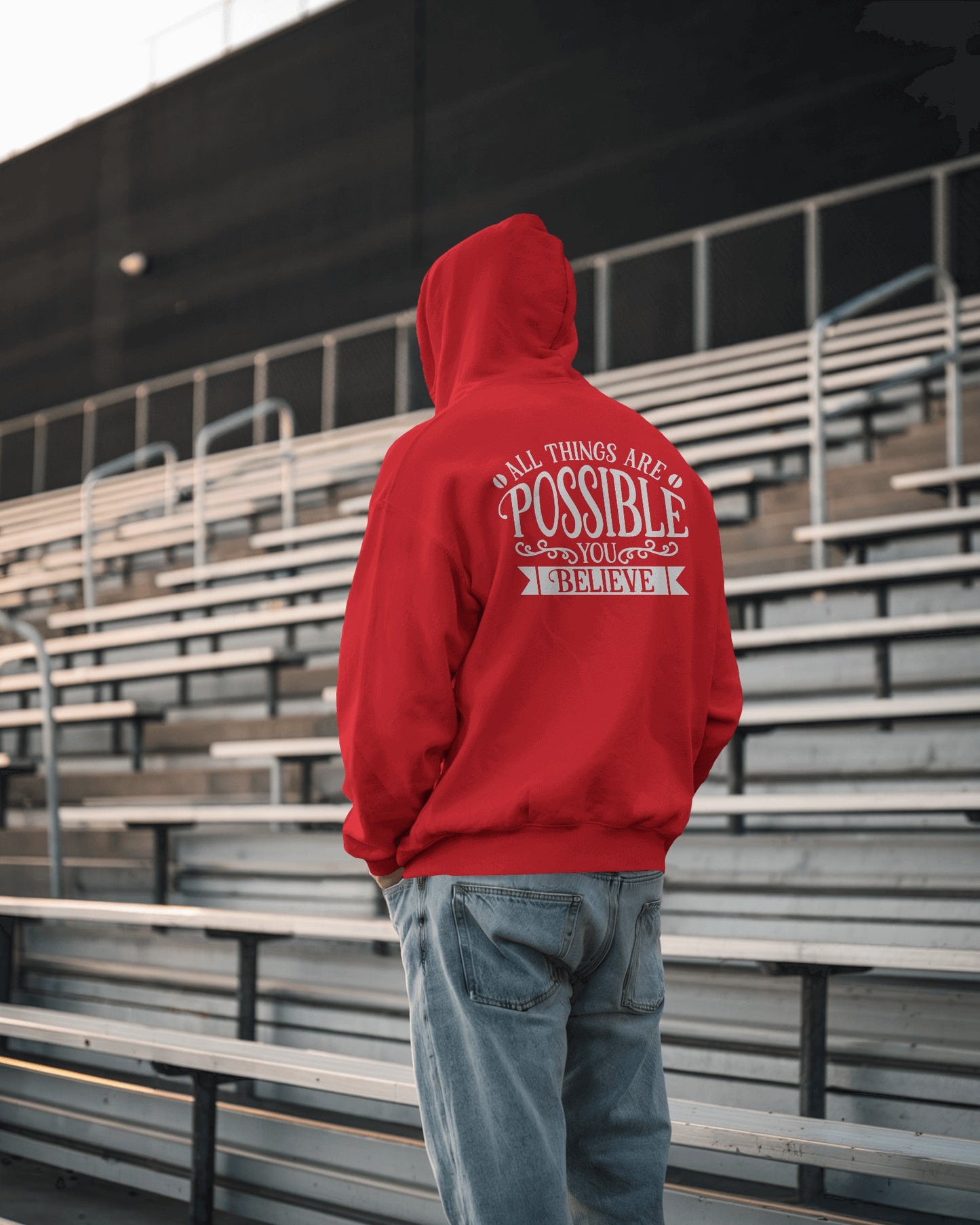 Inspirational Men's Hoodie- 'All Things Are Possible'